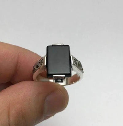 Obsidian Rectangular Ring