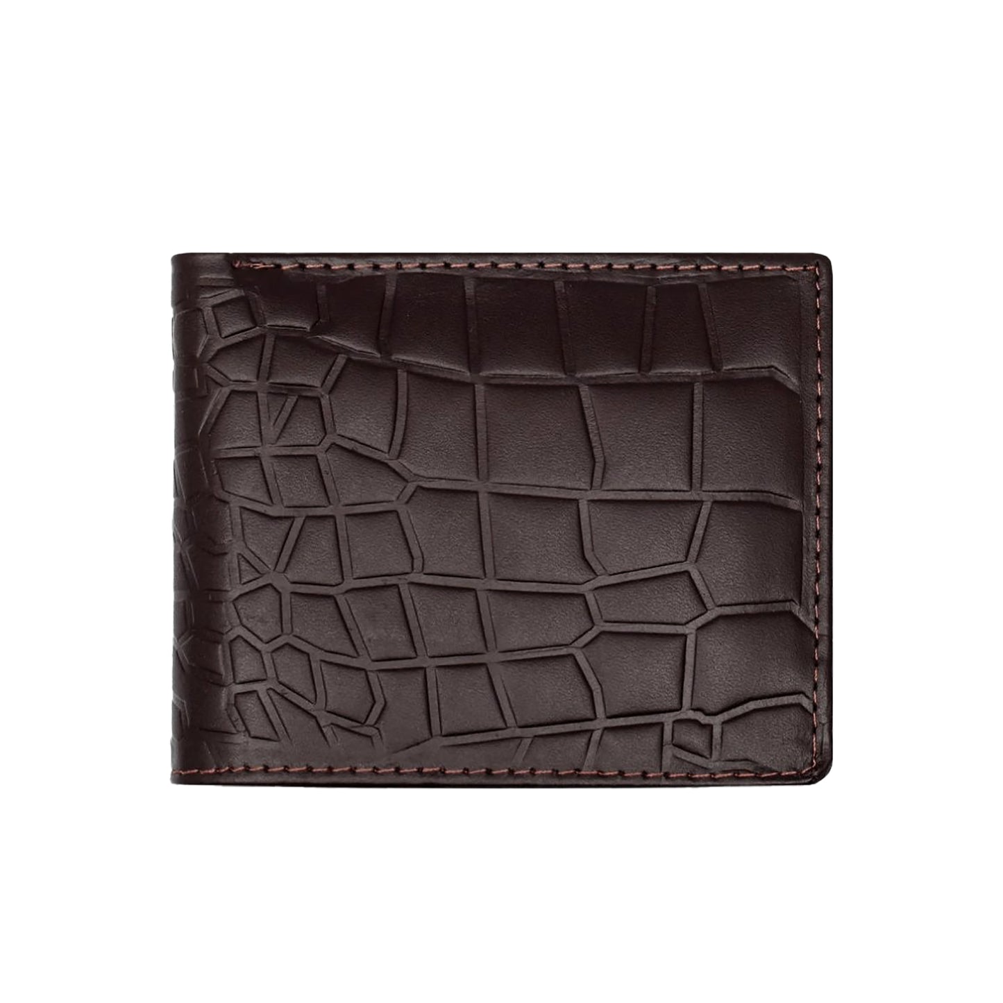 Luxury Genuine Leather Bi-Fold Crocodile Wallet