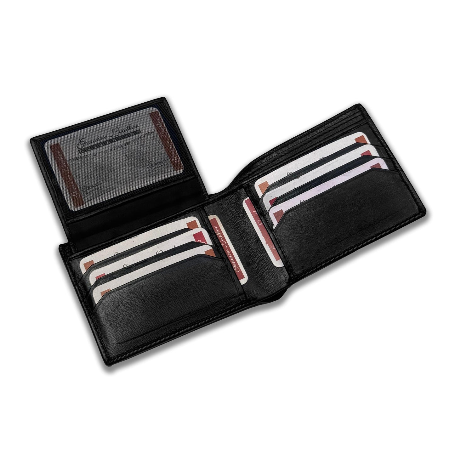 Classic Bi-Fold Leather Wallet with Multiple Card Slots