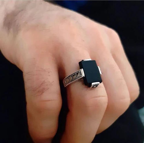 Obsidian Rectangular Ring