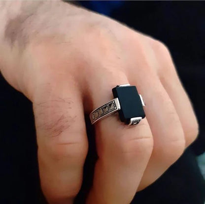 Obsidian Rectangular Ring