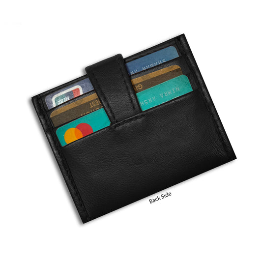 Slim Leather Wallet with Smart Card Ejector & Dual-Sided Storage