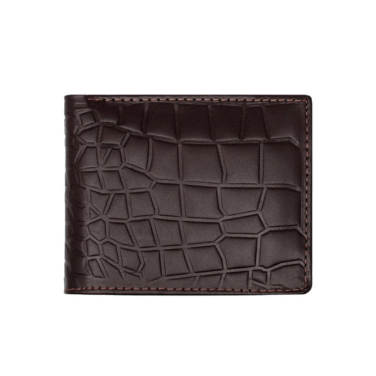 Luxury Genuine Leather Bi-Fold Crocodile Wallet