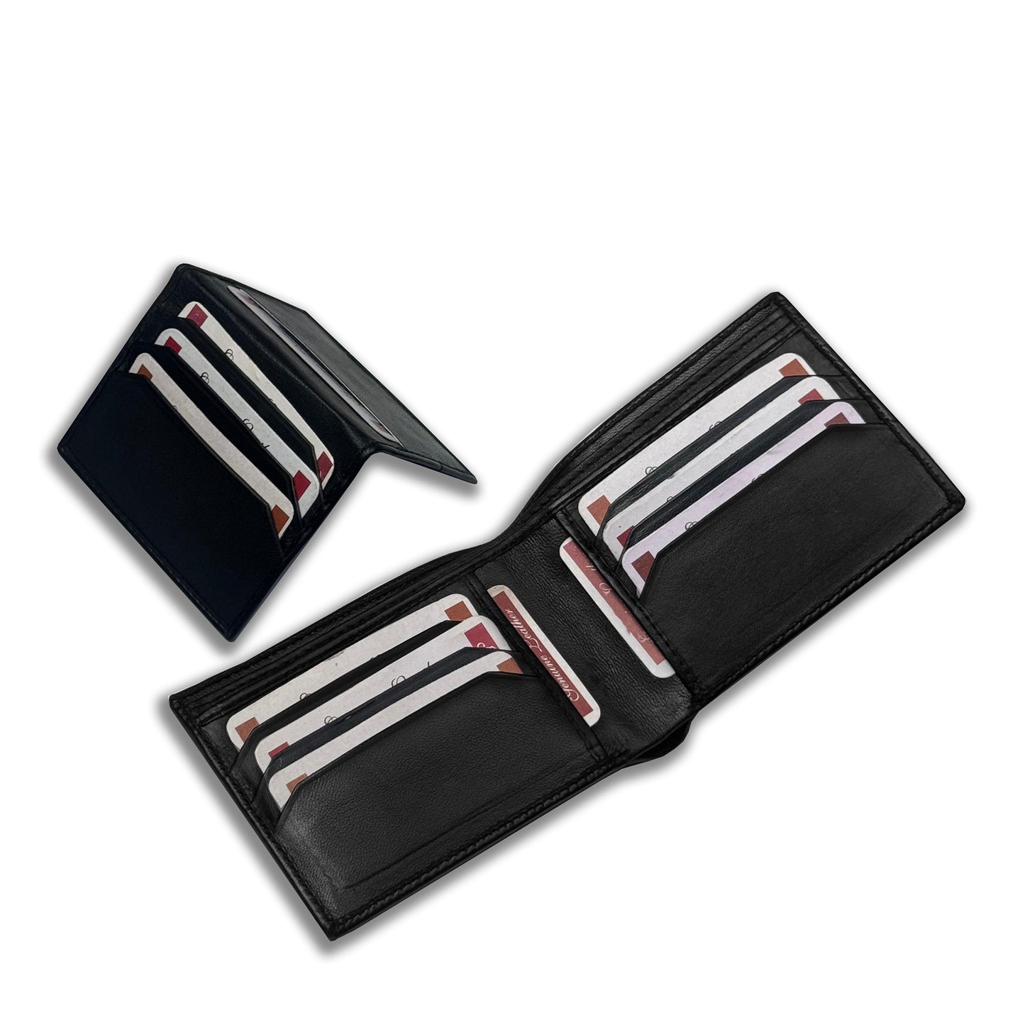 Classic Bi-Fold Leather Wallet with Multiple Card Slots