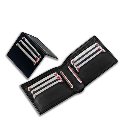 Classic Bi-Fold Leather Wallet with Multiple Card Slots