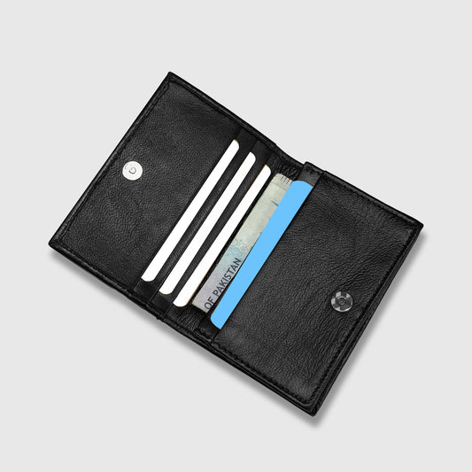 Mini Leather Wallet with Secure Snap Closure